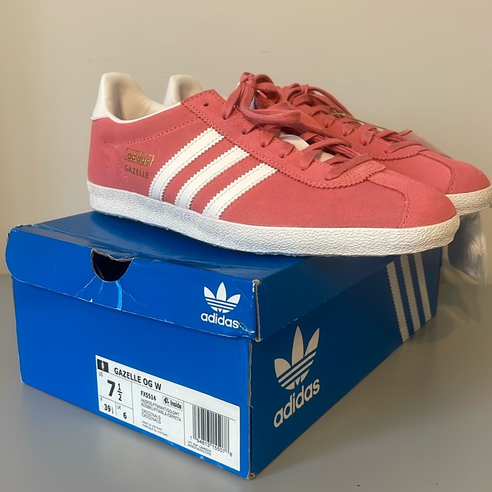Adidas Women's Gazelle OG w Pink and White Inside  Sneakers sz 7.5